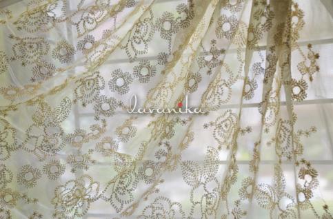 Sequin work Embroidery on Dyeable Georgette Fabric Dno9687GDRFD Gold Sequin