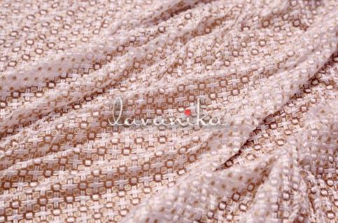 Sequin work, Thread Embroidery on Dyeable Net Fabric Dno1871RFD