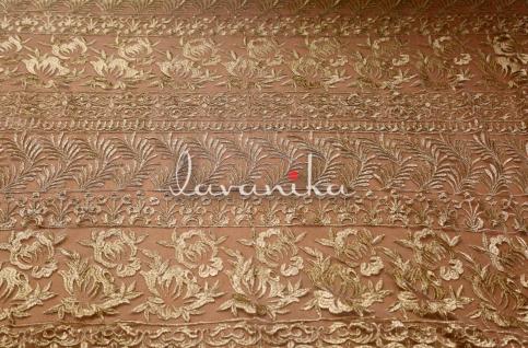 Zari work Embroidery on Dyeable Net Fabric Dno1492RFD